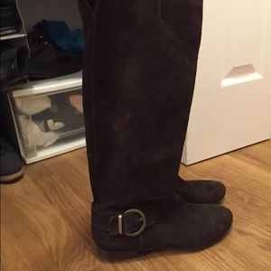 Barneys suede knee length boots 7 made in italy