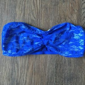 PINK Blue Lace Bandeau