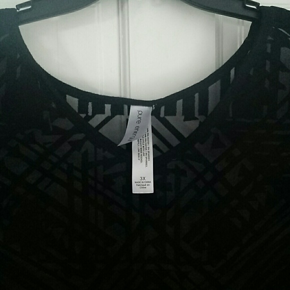 Black mesh print top - Picture 2 of 2