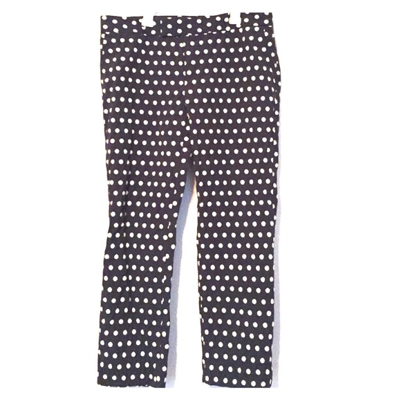 Navy and white polka dot pants