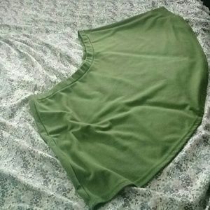 Green stretchy and flowy skater skirt