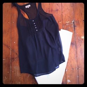 Sheer navy blue aerie tank