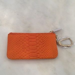 New orange snakeskin keychain wallet