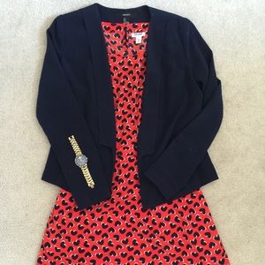 Red & Navy Heart Patterned Dress - Old Navy