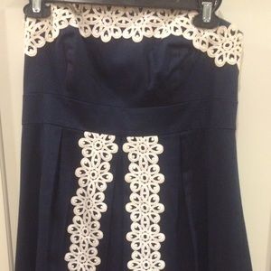 EUC strapless navy Lilly Pulitzer dress size 6