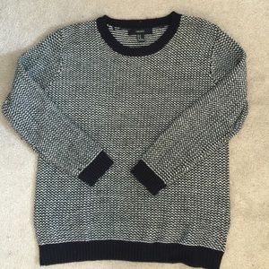 F21 Black and White Herringbone Sweater - M