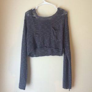 Purple Cropped Urban Outfitters Sweater