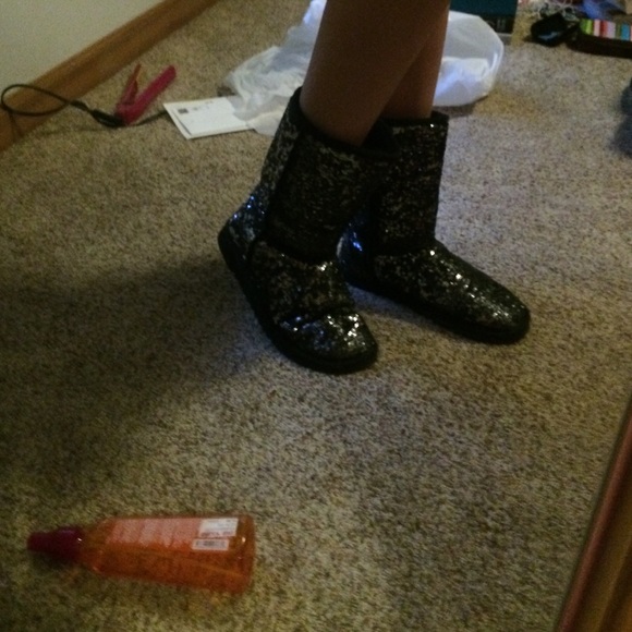 Black and sliver sparkly boots