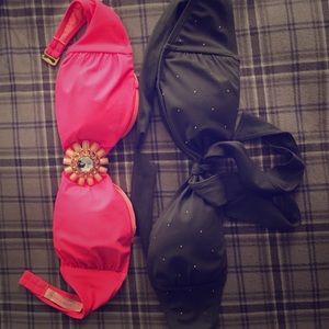 2 strapless bikini tops VS & aerie