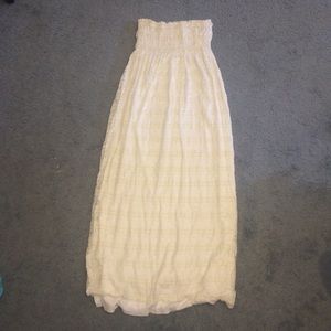 Lace strapless maxi dress