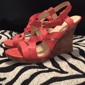 PRICE LOWERED!! Coral wedges from Nine West