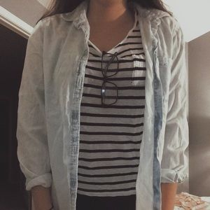 American Eagle Bundle (Denim shirt & stripped Tee)