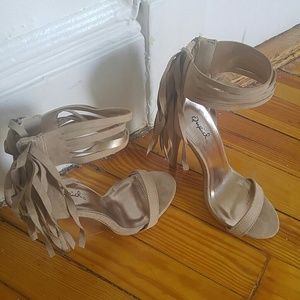 Fringe Nude Heels
