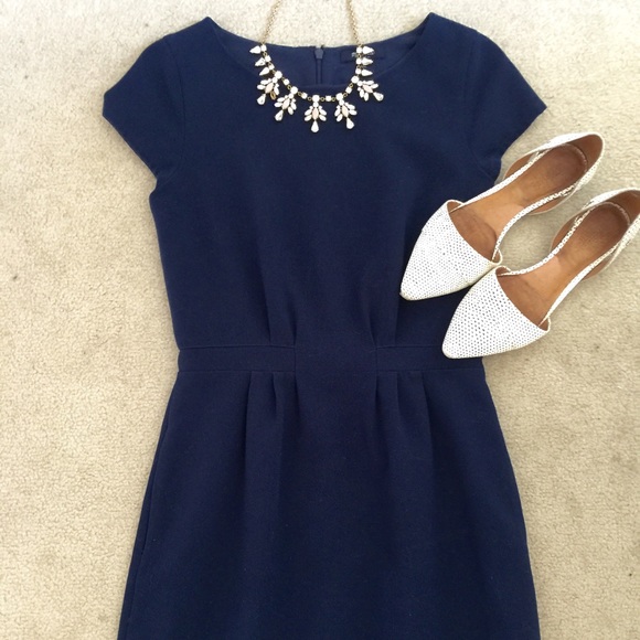 Madewell Navy Cap-Sleeve Dress