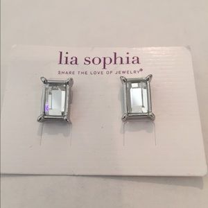 Brand new Lia Sophia earrings silver & rhinestone