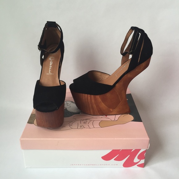 Jeffrey Campbell Str8up in Black Suede