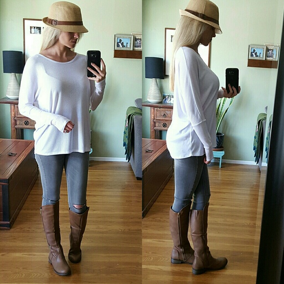 RESERVED 🌹HP🌹 Perfect White Ribbed Thermal - Picture 2 of 4