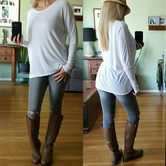 RESERVED 🌹HP🌹 Perfect White Ribbed Thermal - Picture 4 of 4