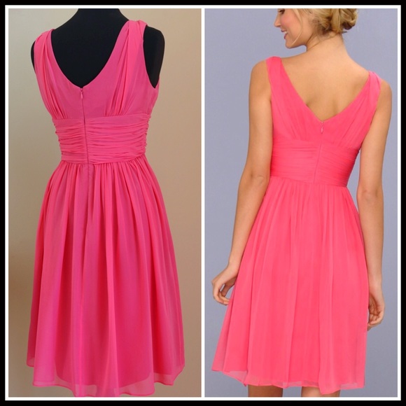 DONNA MORGAN CHIFFON A-LINE SHORT DRESS A3C - Picture 5 of 8