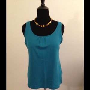 Beautiful Teal Gathered Tank