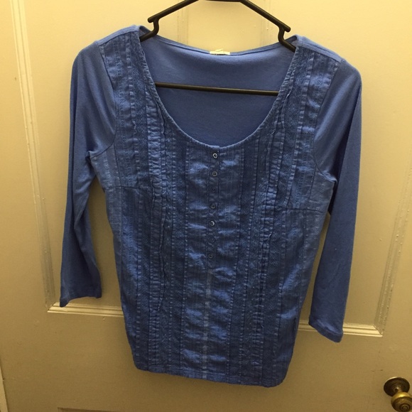 J. Crew blue 3/4 length shirt - Picture 1 of 2