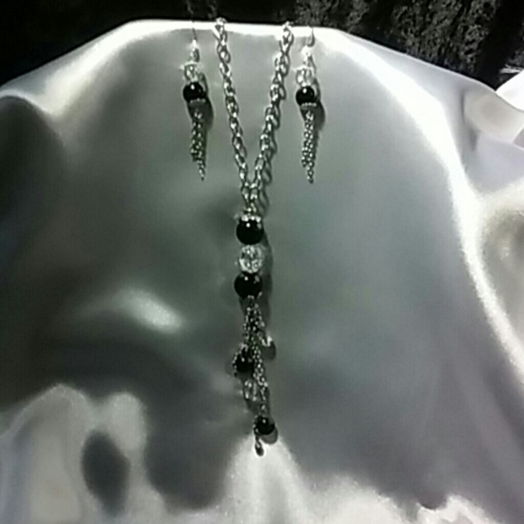 Custom Made by Me Onxy and Crystal Bead set