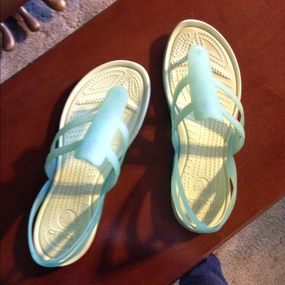 Green and Blue Sandal Crocs
