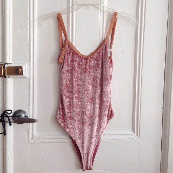 Light Pink Luxe Velvet For Love & Lemons Bodysuit