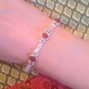 Dainty silver and red bracelet. Made in Italy.
