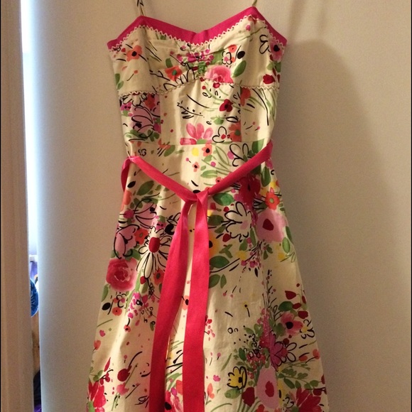 floral pink party dress