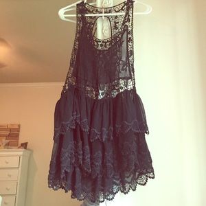 Free People lace ruffled top