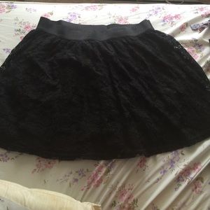 Black crotchet floral skirt