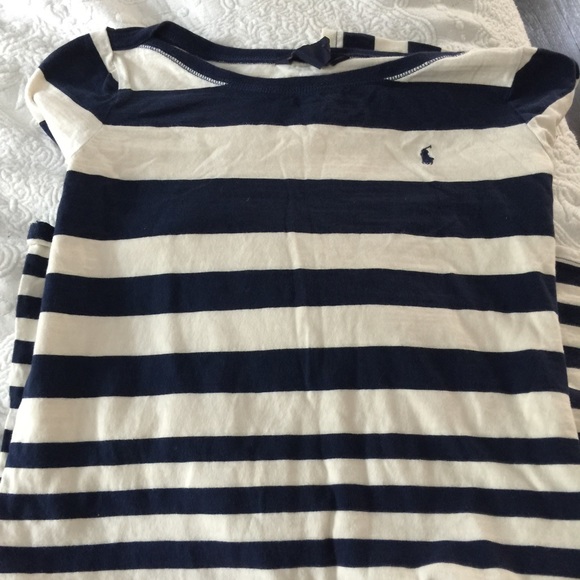 Ralph Lauren girls navy/white striped dress