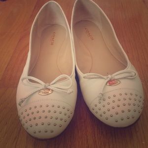 Coach cream flats