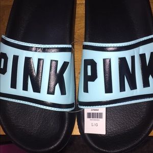 Pink teal slip on sandals brand new