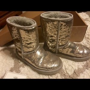 Silver Ugg Sequin boots