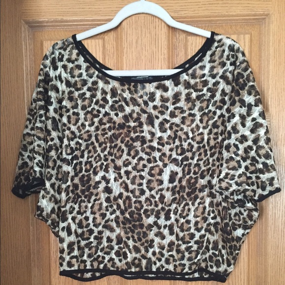 Leopard print shear top