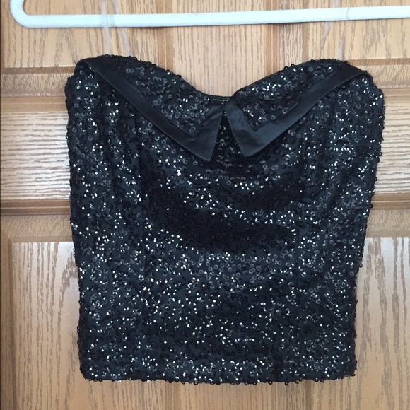 Strapless sequin top