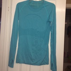 Lululemon Bright blue long sleeve athletic top