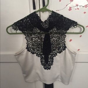 Black and White Crop Top