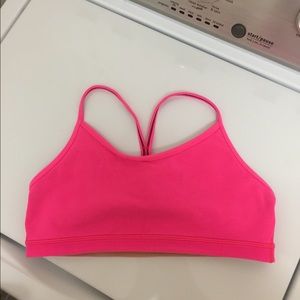 Hot pink flow Y sports bra