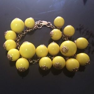 Trendy Yellow Bubble Drop Gold Chain Bracelet