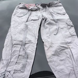 PINK light grey cargo capris