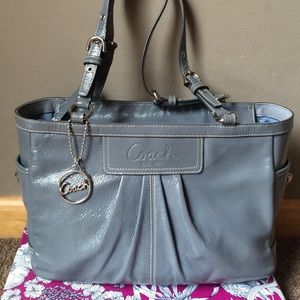 Patent leather Coach gallery tote