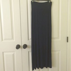 navy blue maxi skirt
