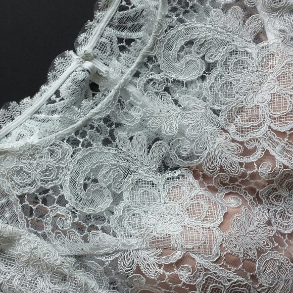 * SOLD* ADRIANNA PAPELL: White Lace Dress* - Picture 3 of 4