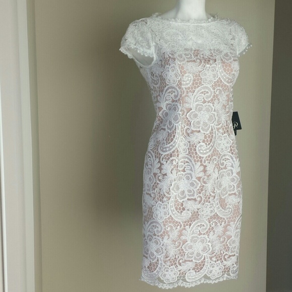 * SOLD* ADRIANNA PAPELL: White Lace Dress* - Picture 2 of 4