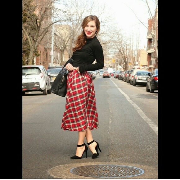Plaid Midi Skirt