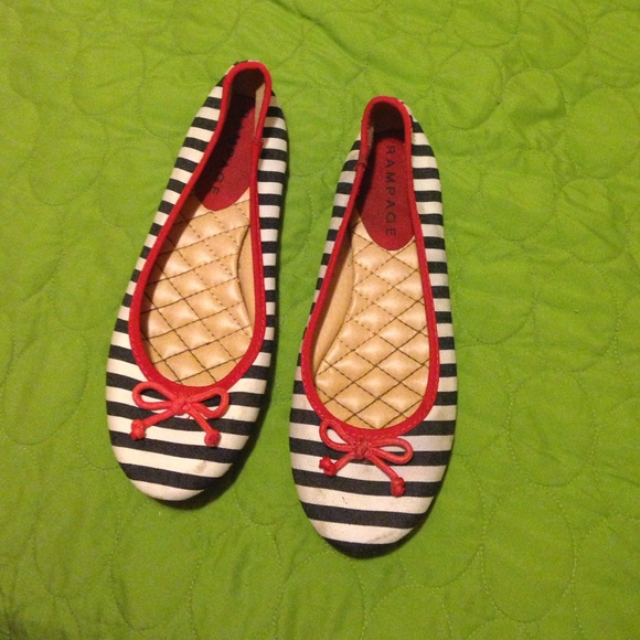 Cute red , white and blue flats . Nice for fall