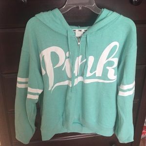 PINK teal zip up